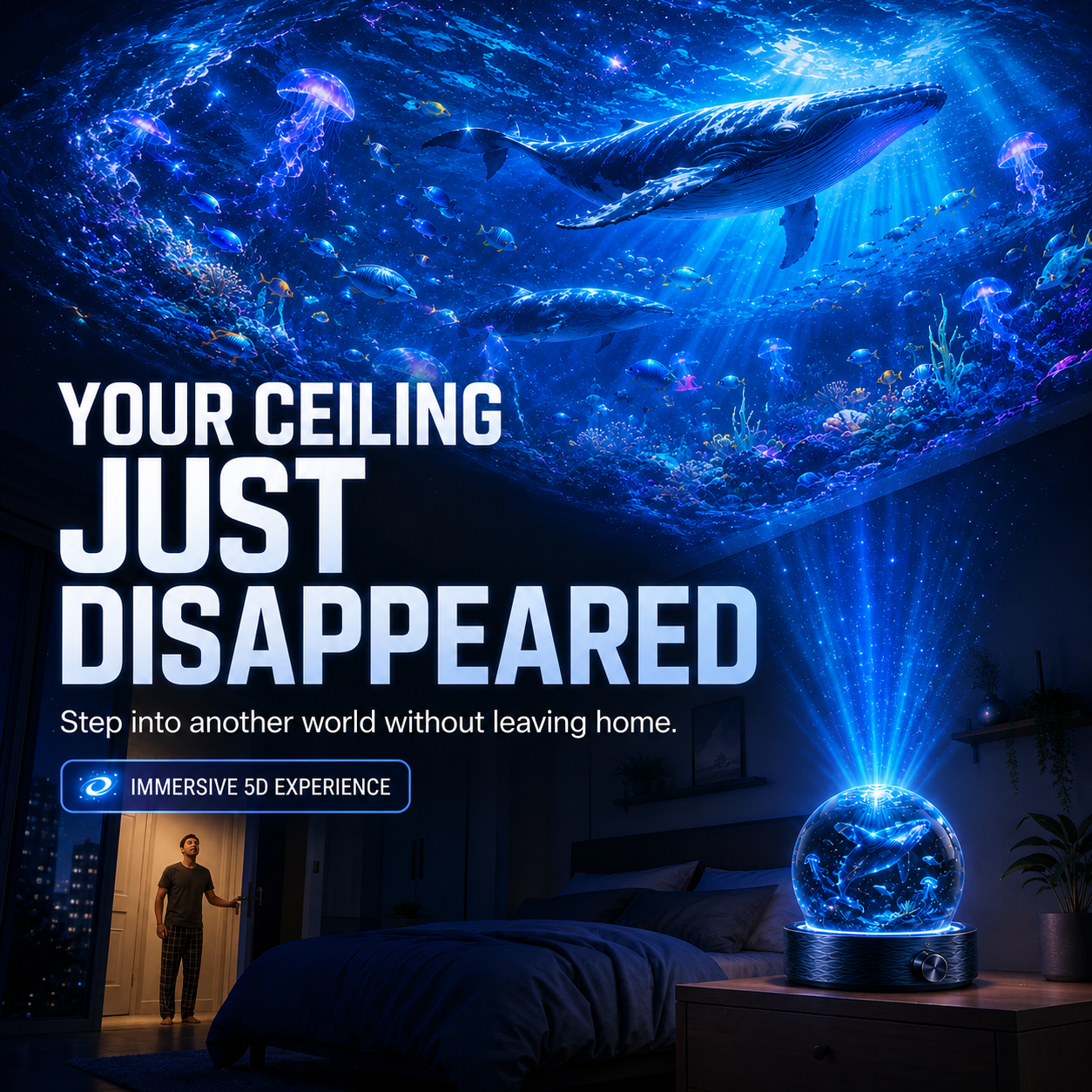 BVJ® Night Light Projector - Smart Holographic Star Projector