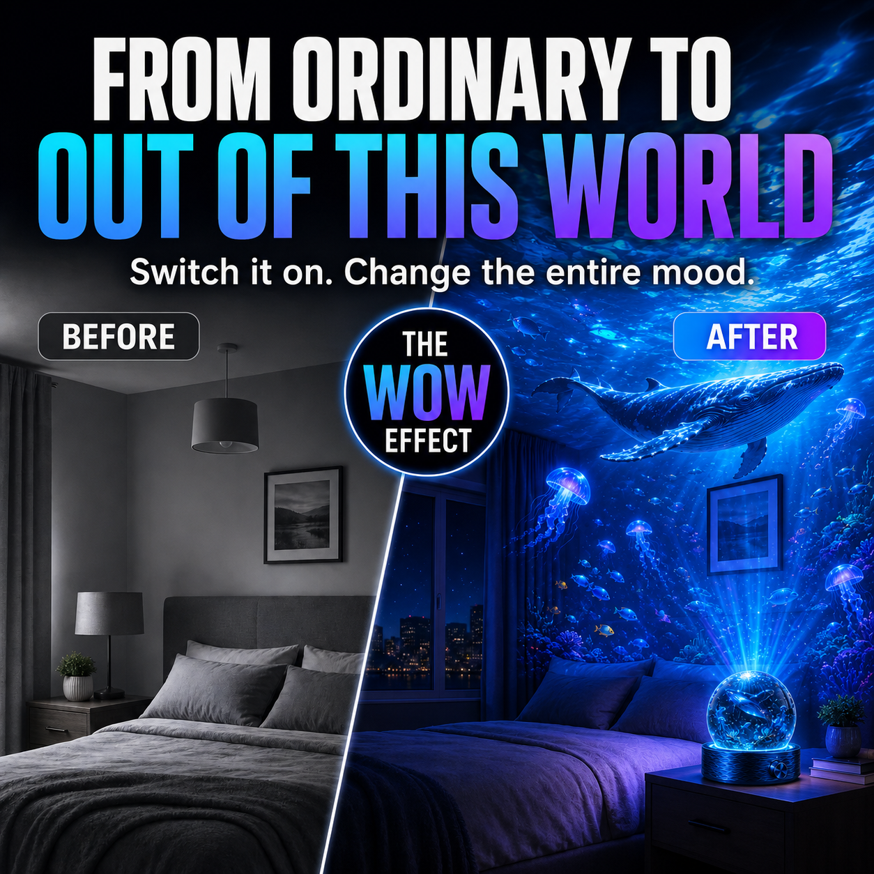 BVJ® Night Light Projector - Smart Holographic Star Projector