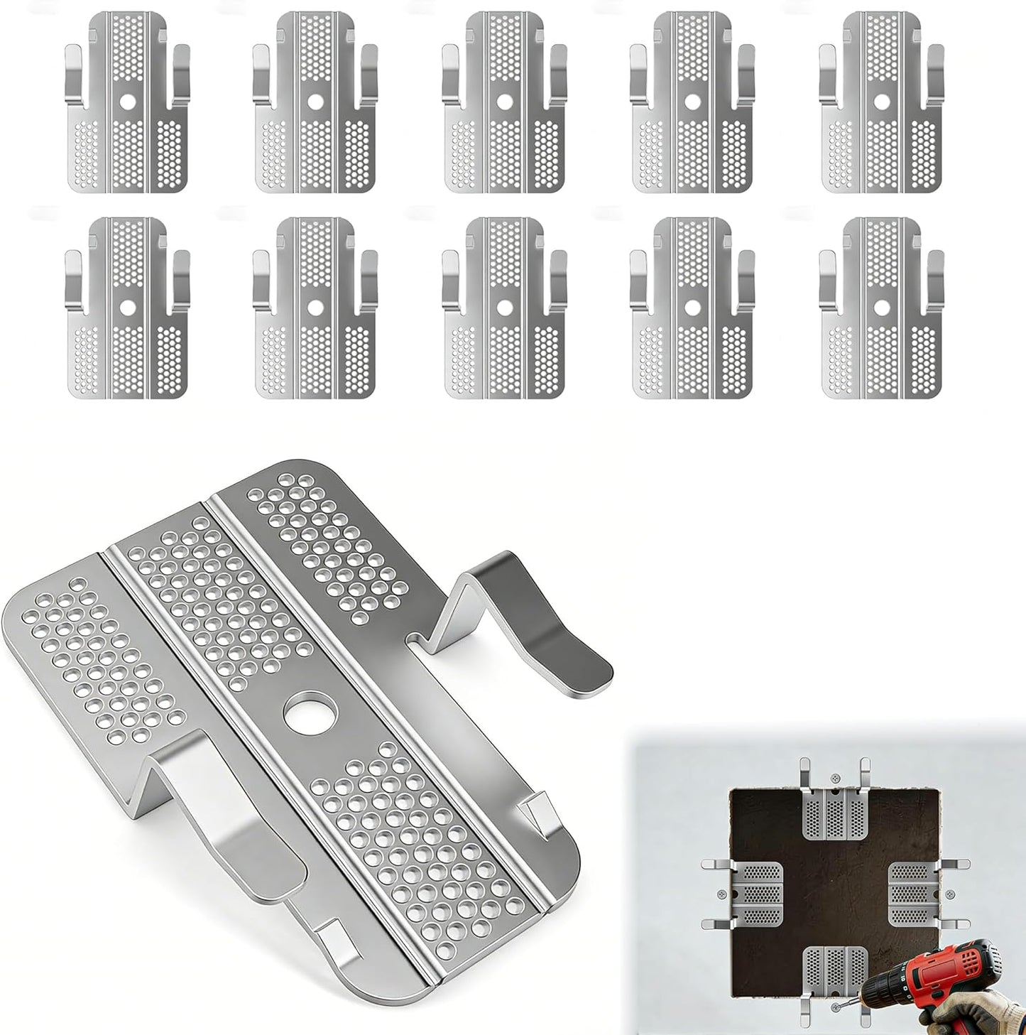 🔥LAST DAY 49% OFF - 🛠️🔩Hosday® Drywall Repair Clips Kit - No-Stud Wall Patch Support