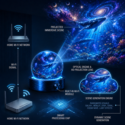 BVJ® Night Light Projector - Smart Holographic Star Projector