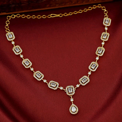 AD Stone Rectangle Short Neckpiece