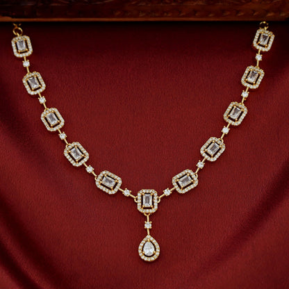 AD Stone Rectangle Short Neckpiece