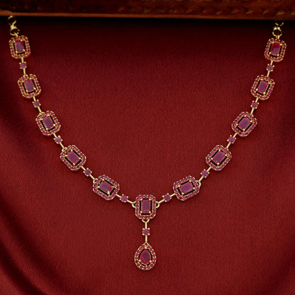 AD Stone Rectangle Short Neckpiece