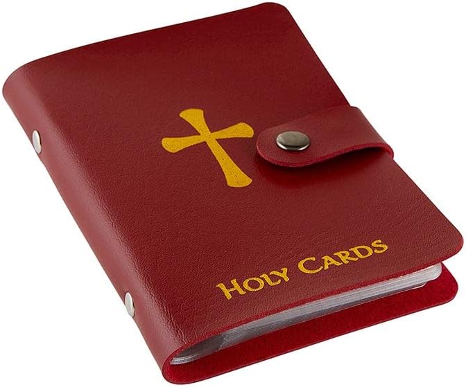 🚗 NUR HEUTE: 50 % RABATT ✨✝️ Hosday® Catholic Genuine Leather Holy Card Holder – Pocket Prayer Card Organizer with Snap Closure