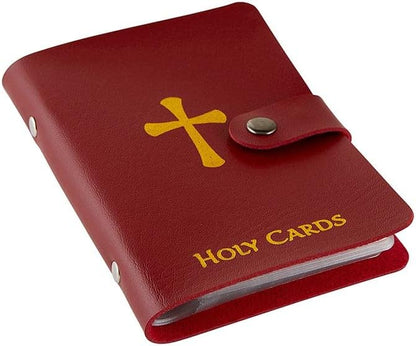 🚗 NUR HEUTE: 50 % RABATT ✨✝️ Hosday® Catholic Genuine Leather Holy Card Holder – Pocket Prayer Card Organizer with Snap Closure
